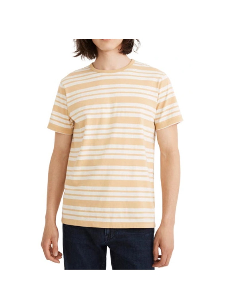 New ~ Madewell ~100% Cotton Allday Stripe Crewneck T-Shirt Size L Fall